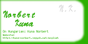 norbert kuna business card